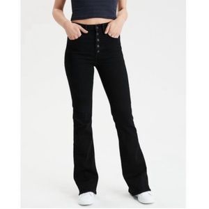 Black flare leg jeans